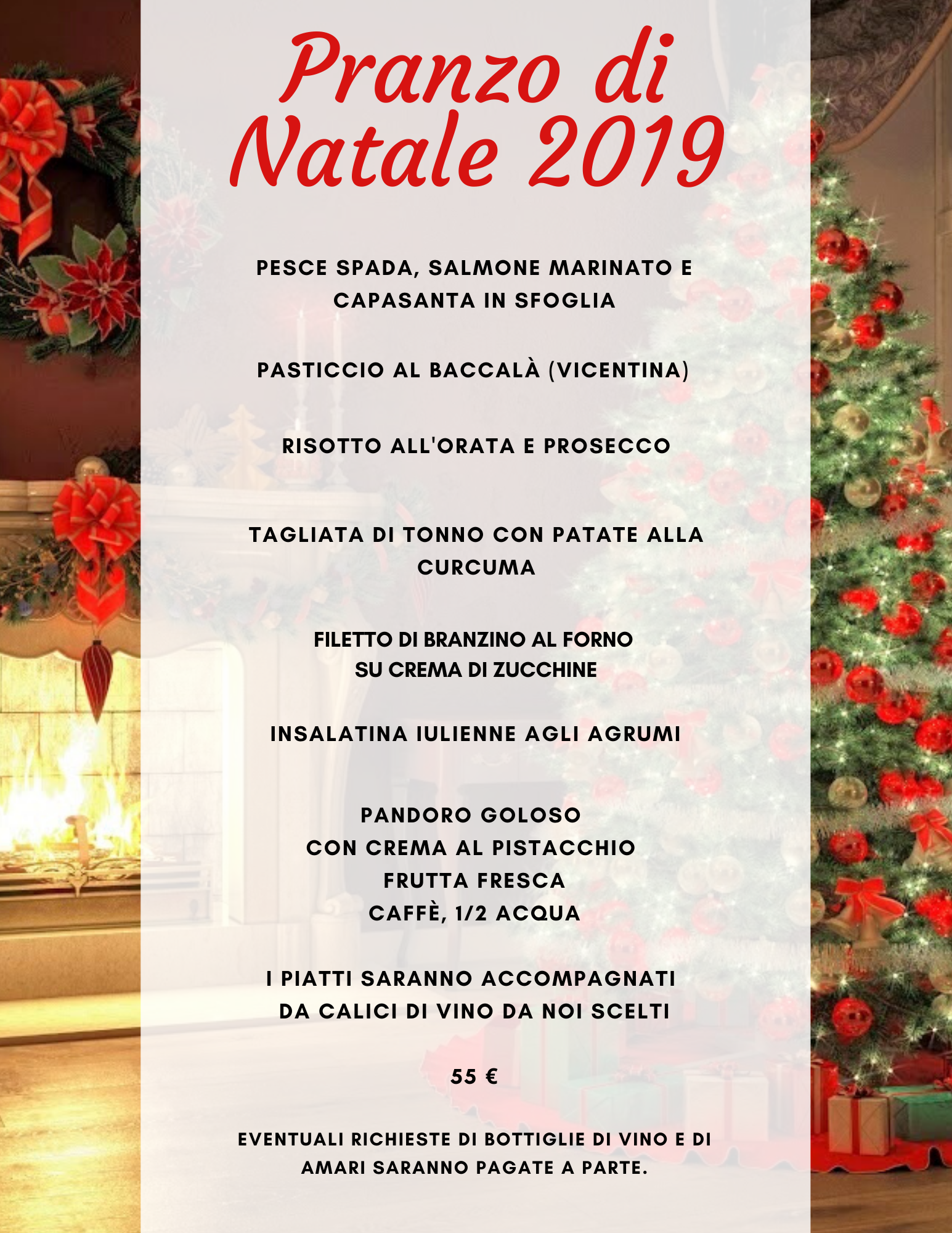 Menu Di Natale In Ristorante.Menu Di Pesce Natale 2019 Ristorante S Aligusta Padova
