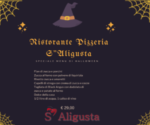 Menu di Halloween 2019 al Ristorante Pizzeria S'Aligusta a Padova